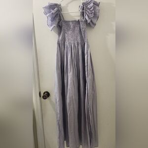 Saya Lavender Ruffle‎ Maxi Dress, Size Medium, Pime Cotton.